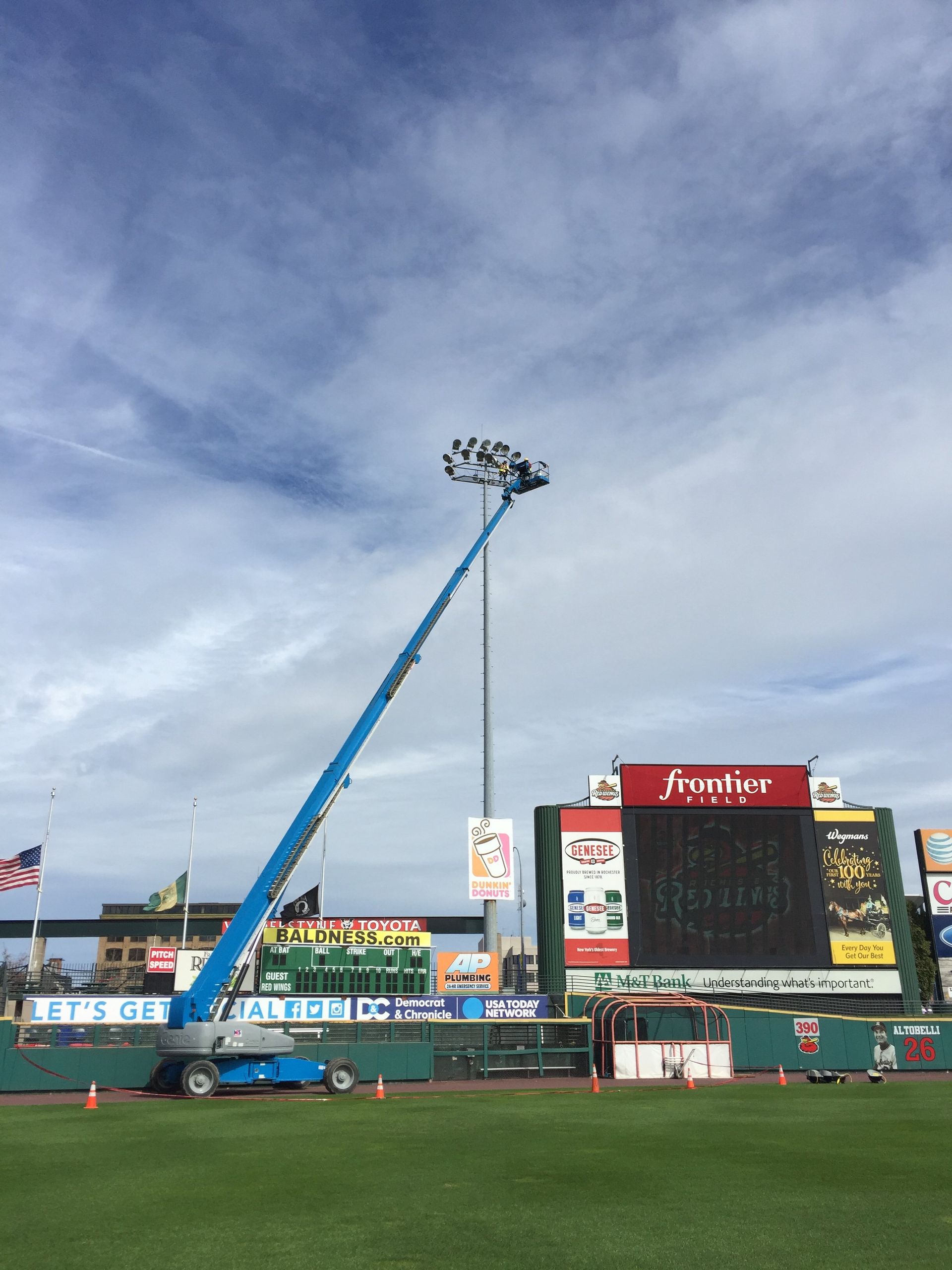electrical work done at Frontier Field in Rochester, NY